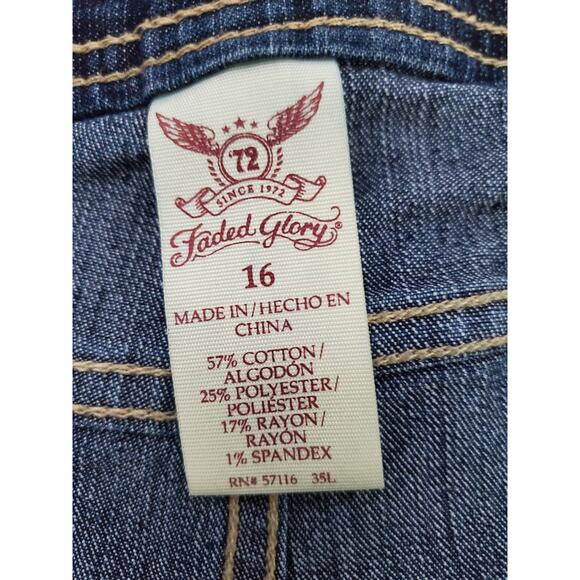 Curvy Plus Faded Glory Ladies Size 16 Denim Jean Shorts - Picture 4 of 5